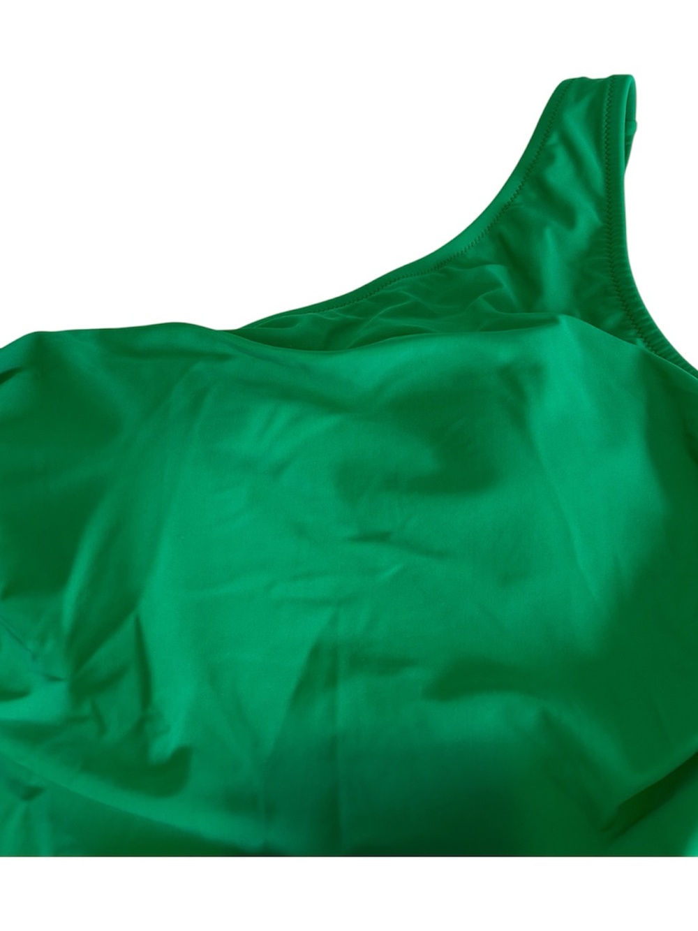 J. Crew One-Shoulder Emerald Green Ruched Women’s Swimsuit - Picture 5 of 10